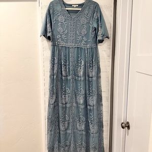Tea n Rose Blue Lace Dress